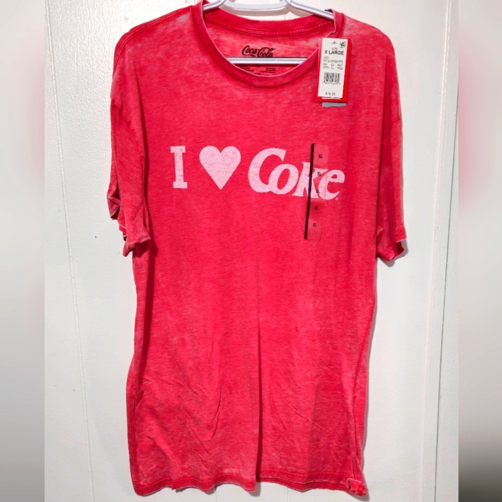 Coca Cola Red Short Sleeve Tee with Graphic Print